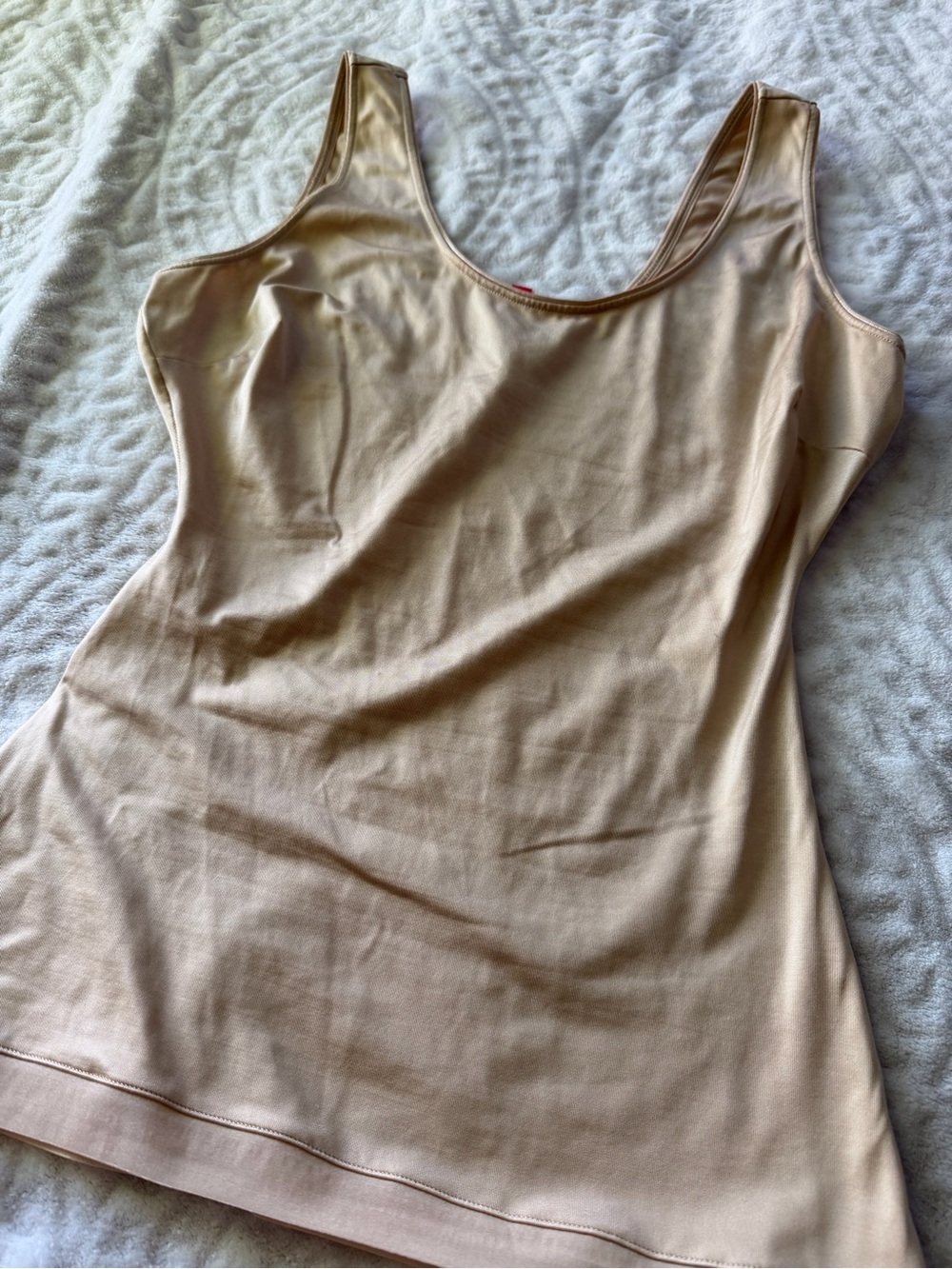 SPANX Nude Seamless Shaping Tank Top Women’s M Beige Sculpting Compression - Picture 2 of 7